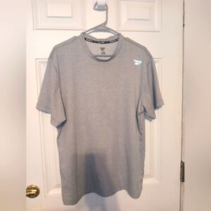 REEBOK DRY FIT T-SHIRT dark heather Grey  active fitness reflective logo MEN LAR